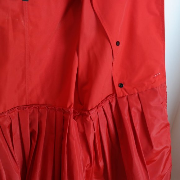 BCBGMAXAZRIA Size XS Poppy Red Short Trench Coat with Skirted Detail - Picture 9 of 12